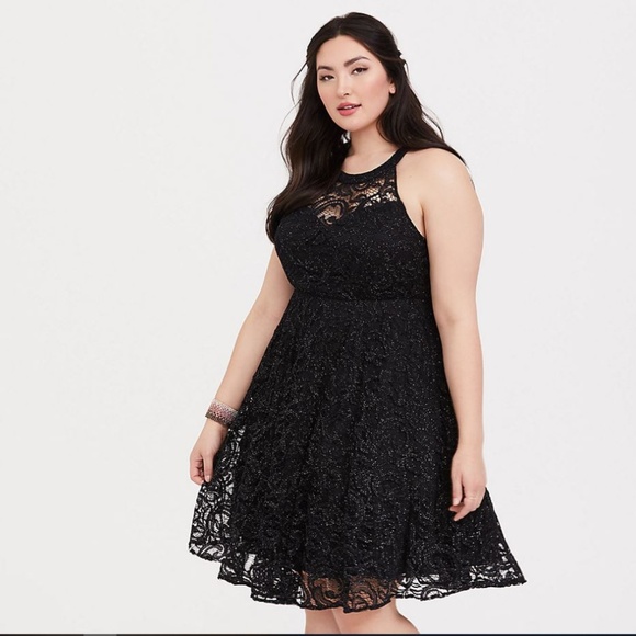 torrid Dresses & Skirts - Torrid Special Occasion Lace Halter Skater Dress